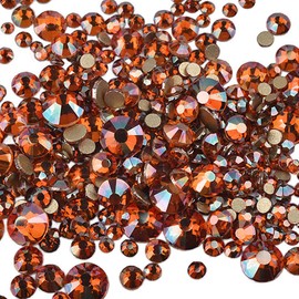 XIULI Color Rhinestone DIY Nail Decorating and Clothing, High Lighting, SS3-20 Approximately 1,440 Tablets (ss3-20 Mixed Sizes) (Amber)