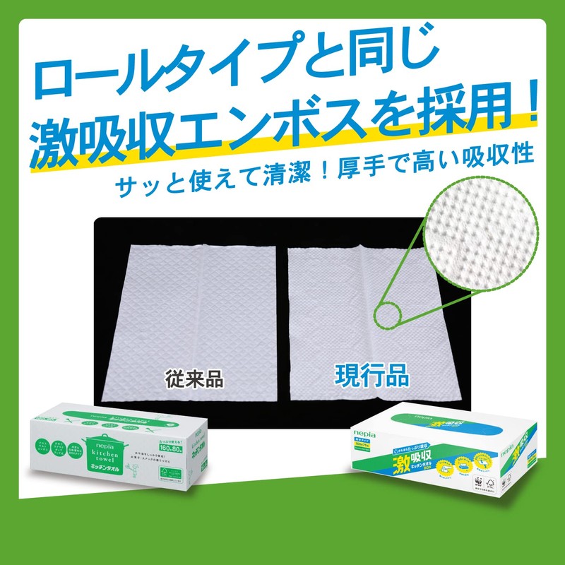 Nepia Super Absorbent Kitchen Towel Box, 150 Sheets (75 Pairs)