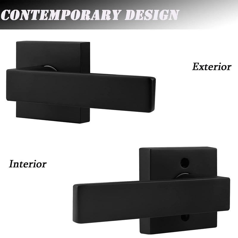 1 Pack Probrico Square Door Lever Door Lock Handle Lockset