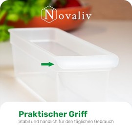 Novaliv 12 x Fridge Organisers, 30.5 x 7.5 x 16 cm, BPA-Free, Organiser, Made in Germany, Fridge Organiser, Food-Safe, Storage for Kitchen, Household, Dishwasher-Safe Organiser System Kitchen