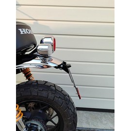 Short License Plate Holder for Honda Monkey Z125 MA from 2018-2026 License Plate Holder EVO Set Conversion Rear Conversion Tail Tidy Short Rear Monkey Classic Retro Cult Moped with License Plate Light Monkeyz125ma