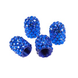 Fashion Handicraft Universal Royal Blue Crystal Tire Caps,Exclusive Bling Tire Valve,Waterproof Rhinestone Stem Caps for Car,SUV,Truck,Motor(4PCS Royal Blue)