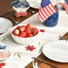 Artoid Mode Poppy Flowers Leaves 4th of July Table Runner,