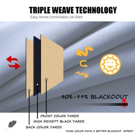 WPM - cortina oscurecedora de triple tela para oscurecer la habitación, 2 paneles/cortinas para sala de estar, color amarillo mostaza con aislamiento térmico y ojales para recámara, ventana (amarillo