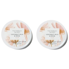 Victoria's Secret 2X VICTORIAS SECRET COCONUT MILK & ROSE CALM EXFOLIATING BODY SCRUB 3 oz TRAVEL