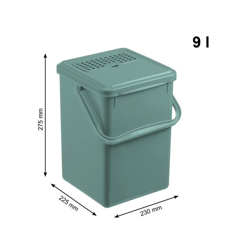 Rotho Organic Compost Bin 9 L with Activated Carbon Filter