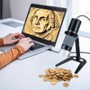 Bysameyee 1080P USB Microscope with Metal Stand, 50X-1000X Handheld Digital