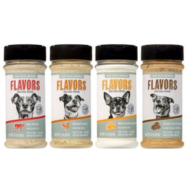 BEAUMONT BASICS Flavors Food Topper for Dogs - All 4 Recipes Gift Pack - Natural, Grain Free - Perfect Kibble Seasoning and Hydrating Treat Mix for Picky Dog - Pack of 4-6.0oz Bottles