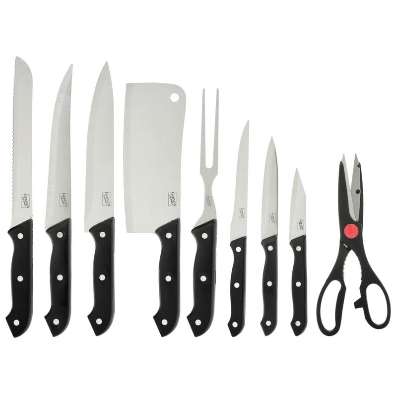 Gibson Home Wildcraft 10 Piece Cutlery Set with Wooden Cutting