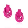 VANGETIMI Chunky Hot Pink Statement Earrings for Women Trendy,Fashion Gold