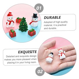PRETYZOOM 20 Pcs Mini Snowman Tiny Christmas Xmas Snow Man Figure Christmas Tree Ornaments Craft Snowmen Snow Globe Ornament Mini Snowmen for Crafting Miniature Christmas Decor Winter Resin