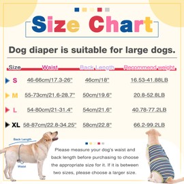 OUOBOB Dog Diapers Female, Washable Onesie Sanitary Pantie with Adjustable Suspender, Dog Period Panties Doggie Diapers, Pet Underwear Female Dog Diapers for Heat Dog Jumpsuit for Large Dogs
