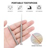 FEGVE Portable Titanium Toothpicks,Metal Pocket Toothpick Reusable Tooth picks EDC
