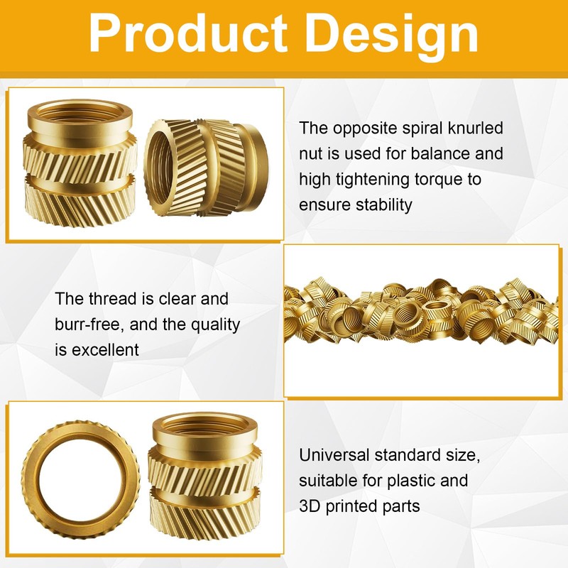KWJEIULSOQ 120pcs Threaded Inserts for Plastic, M4 Heat Set Insert