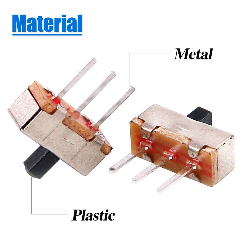 HUAZIZ 200 Pieces Mini Slide Switch Vertical Foil Switch 3