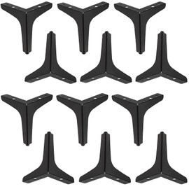HAKZEON 12 PCS 6 Inches Height Triangle Furniture Legs, Modern Triangle Furniture Sofa Feet, Triangle Metal Furniture Feet for Cabinet Table Cupboard Sofa Chair, Black