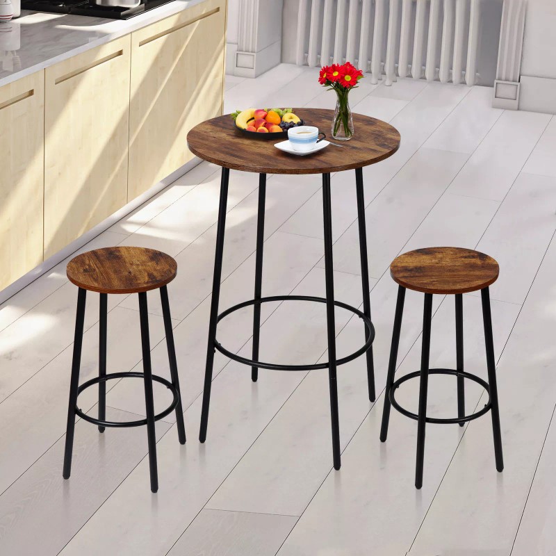 HomGarden 3 PCS Pub Dining Set Bar Table & Stools