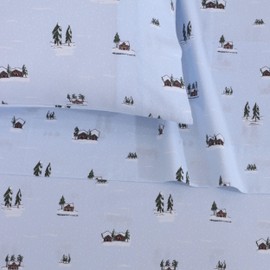 Tribeca Living Cotton Flannel King Pillowcases, Ultra-Soft Portuguese Printed Flannel Bedding, Set of 2, Elsa Snowflakes