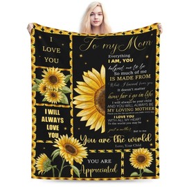INTERHOMART Sunflower Throw Blanket for Mom, Mothers Day Blanket for Mom from Daughter, Mothers Day for Mom Gifts, Mom Presents, Birthday Gifts for Mom, 60 x 50 inches
