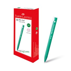 Faber-Castell RX Gel Color Pen Box of 10 (0.7mm, Green) Ergonomic Pen, Vibrant Colors, Conical Tip, Fade & Waterproof, Quick Dry Ink Pen for Drawing, Sketching & Notes Taking