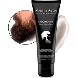 MARIE D' ARGAN Crema Booster Para Barba Con Biotina 75 ml, Mejora el Crecimiento de La barba más Aspera y Abundante, Hidrata la Piel, Suaviza el Vello Facial, Sin Sensación Grasosa, Uso Diario