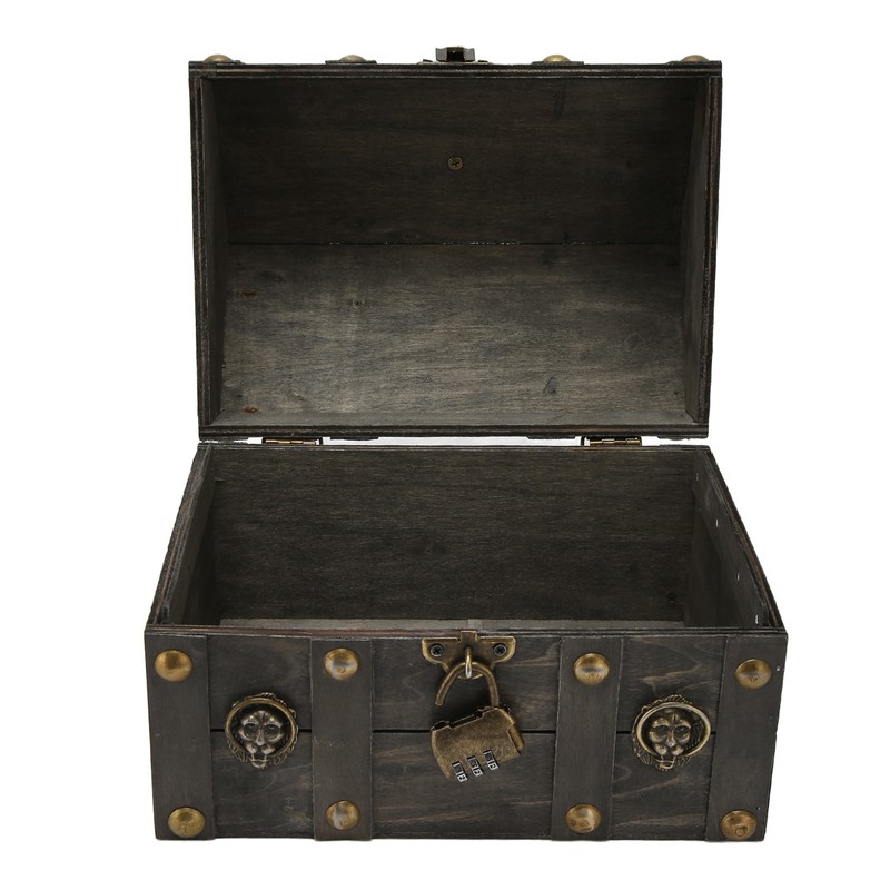 Wooden Treasure Chest Boxes Hand Crafted Vintage Wooden Box with