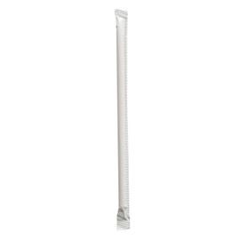 Boardwalk BWKGSTW775RW 7.75 in. Wrapped Giant Polypropylene Straws - Red/White Striped (7200/Carton)