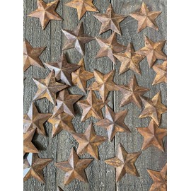 Group of 100 Rusted Metal Stars with Hole for Decorating and Finishing
