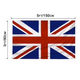 United Kingdom Flag UK Flag 3x5 FT Union Jack FLAG Polyester Flags outdoor indoor Canvas Header and Double Stitched with two Brass Gromme