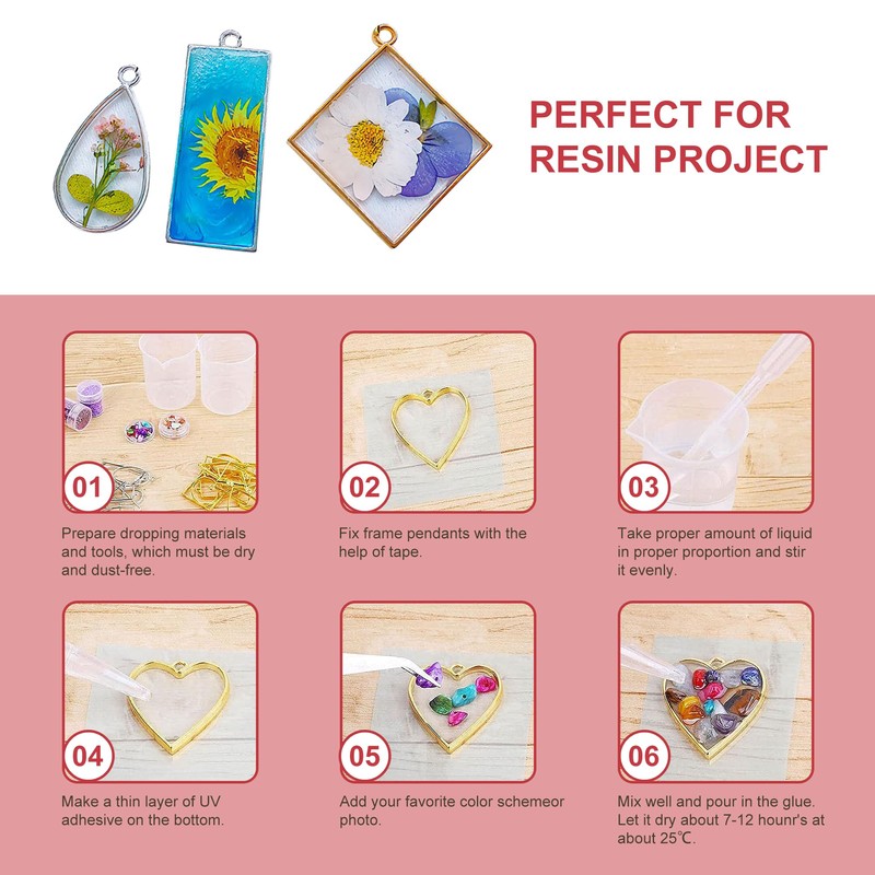 30 Pack Resin Molds, Hollow Frame Pendants, Bezel Earrings, Epoxy