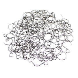 MTQY 100PCS Crystal Beads Curtain S Hooks 21x14mm 304 Stainless Steel No Punch Hook DIY Door Curtain Accessories Trinket Hook for Hanging Chandelier Pendants Icicle Prisms Crystal Bead Strings