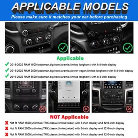 YUJIANQ AC Radio Switch Knob Cover for Dodge RAM 2019-2022 (1500 2500 3500) Accessories Air Conditioner Auto Climate Control Volume Tune Switch Knob Button Cover 5pcs/Set (Red)