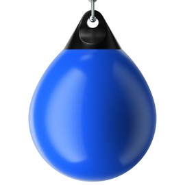 GYMAX Punching Bag, Water Aqua Bag w/Water Injector & Hanging Accessories, Folding Heavy Duty Boxing Bag for Home Gym, Boxing Training Equipment for Adults (Blue, 110LBS)