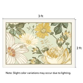 SOULFUL Soft 2x3 Area Rugs for Living Room, Large Floral Area Rug for Bedroom, Washable Plush and Thick Indoor Carpet, Non-Slip Backing, Easy to Clean - Perfect Home Décor Accent