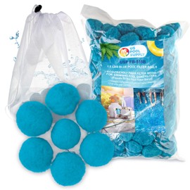 U.S. Pool Supply 1.5 lbs Blue Pool Filter Balls - Eco-Friendly Fiber Filter Media for Swimming Pool Sand Filters (Equals 50 lbs Pool Filter Sand) - Highly Efficient Water Filtration Sand Replacement