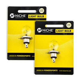 NICHE Headlight Bulb High Low Beam Set for 1976-1995 Yamaha Bravo Ovation SnoScoot SRX440 Excel III Snomobiles
