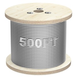 BLIKA 500FT 304 Stainless Steel Cable, Stainless Steel Decking Railing 3/16 inch with 7 x 19 Strand Construction, 3700lbs Breaking Strength Marine Grade for Rail, Deck, Clothesline and DIY Balustrade
