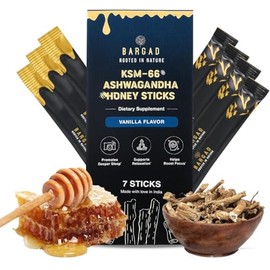 Bargad KSM-66 Ashwagandha Honey Sticks – Premium Organic Honey Infused with Adaptogenic Ashwagandha, Helps Promote Relaxation & Focus, Boosts Energy & Vitality, No Artificial Additives – 30 Count