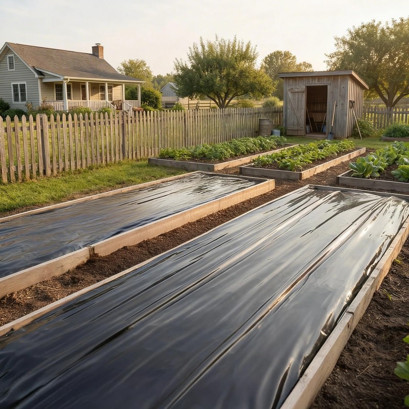 4 Mil Black Plastic Sheeting Roll, 4 FT x 100