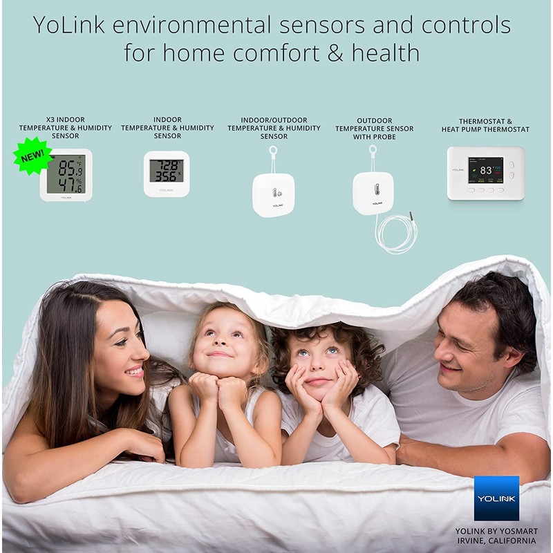 YoLink Smart Outdoor Temperature & Humidity Sensor, Hygrometer, Thermometer, 1000'