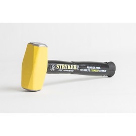 ABC HAMMERS Hand Sledge Hammer - 4 lb. Stryker Hammer with Drop Forged Steel Head & 12" Steel Reinforced Rubber Handle - PRO412S