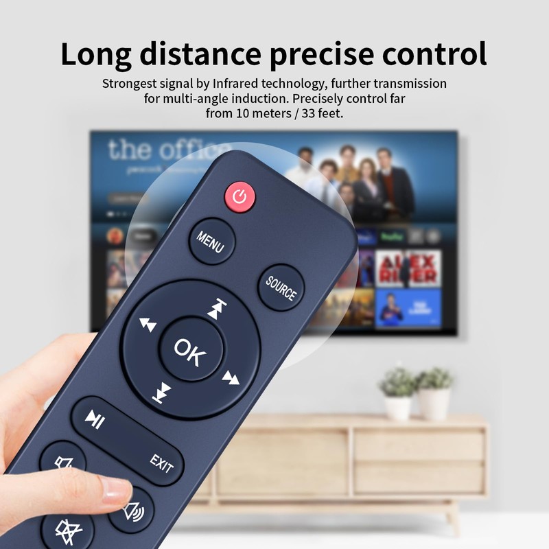 Replacement Remote Control Compatible with DR.J Professional Portable Mini Projector