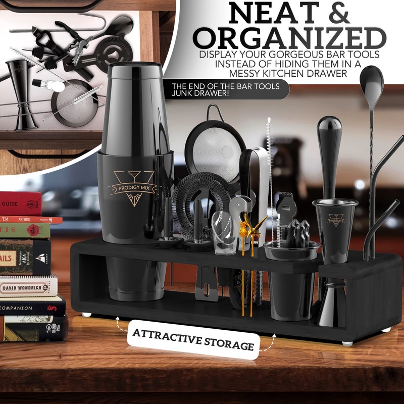 Elite Mixology Bartender Kit 20-Piece Boston Cocktail Shaker Set for