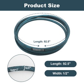 seork 592855201 532130969 Lawn Mower Drive Belt 1/2" x 92.5" Fits for Husqvarna YTH18542, YTH22V46, YTH24V48, TS142, TS146 for Craftsman YT3000