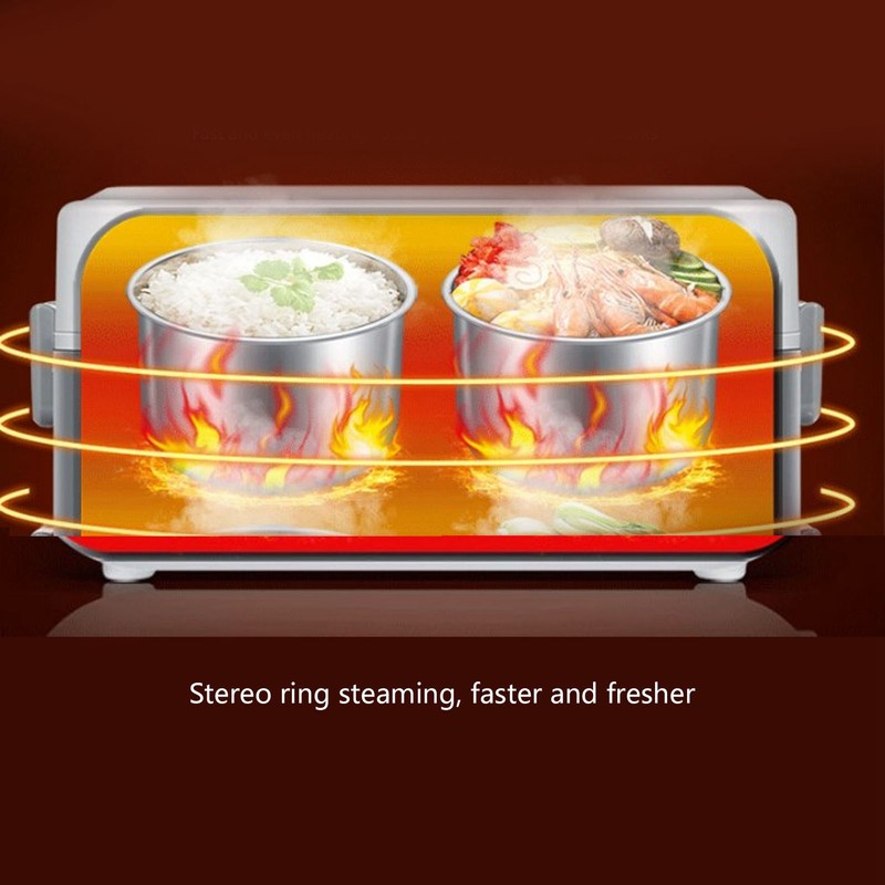 Self Cooking Lunch Box Leakage Proof 2 Stainless Steel Inner