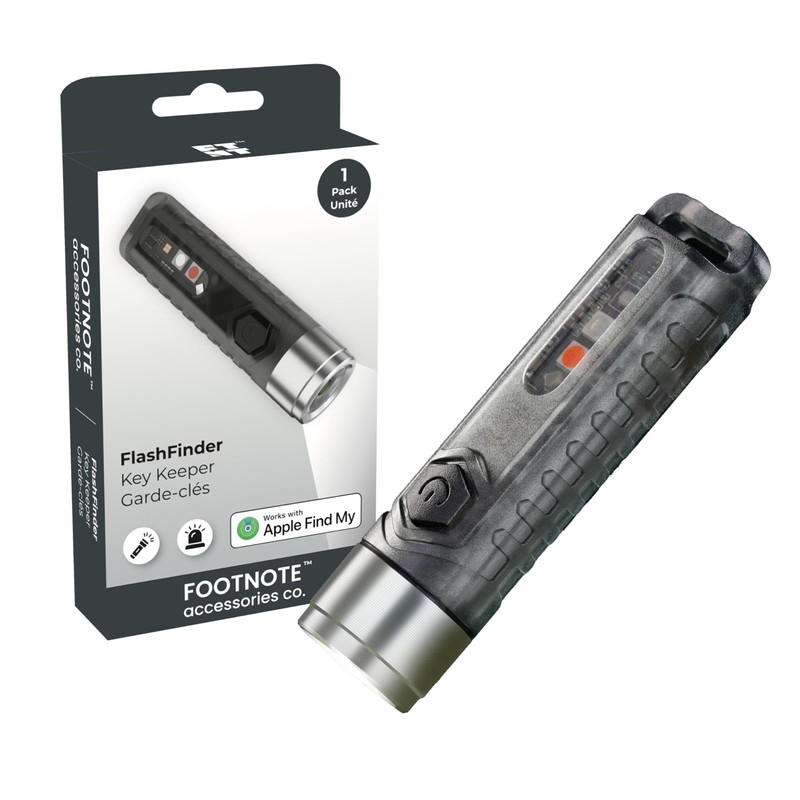 FlashFinder Key Finder, Find My Compatible, 2-in-1 Keychain Flashlight +
