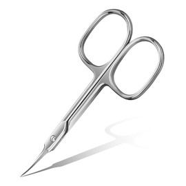 CGBE Professional Curved Tip Cuticle Scissors Stainless Steel Silver