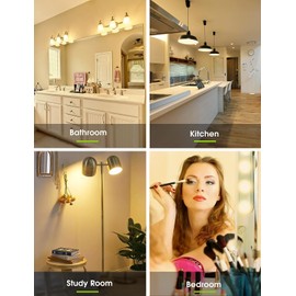 Leools LED Light Bulb G25/G80 Dimmable Flick-Free Matt 6W Frosted Glass CRI95 Warm White 600LM, 60W Equivalent Vintage LED Edison Globe Filament Light Bulb,Dim-to-Warm 2200-2700K,E26 Base, 4 Pack