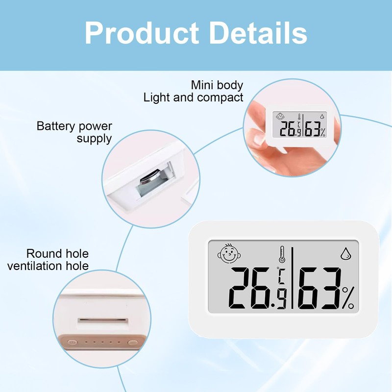 2-Pack Digital Room Thermometer and Hygrometer – Indoor Temperature and
