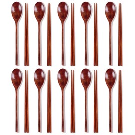 Ecloud Shop 2PCS Woden chopsticks sets Korean dinnerware combinations 10 Sets